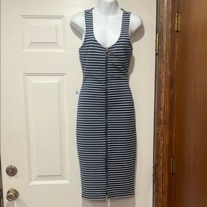 Striped Navy Blue and White Dress